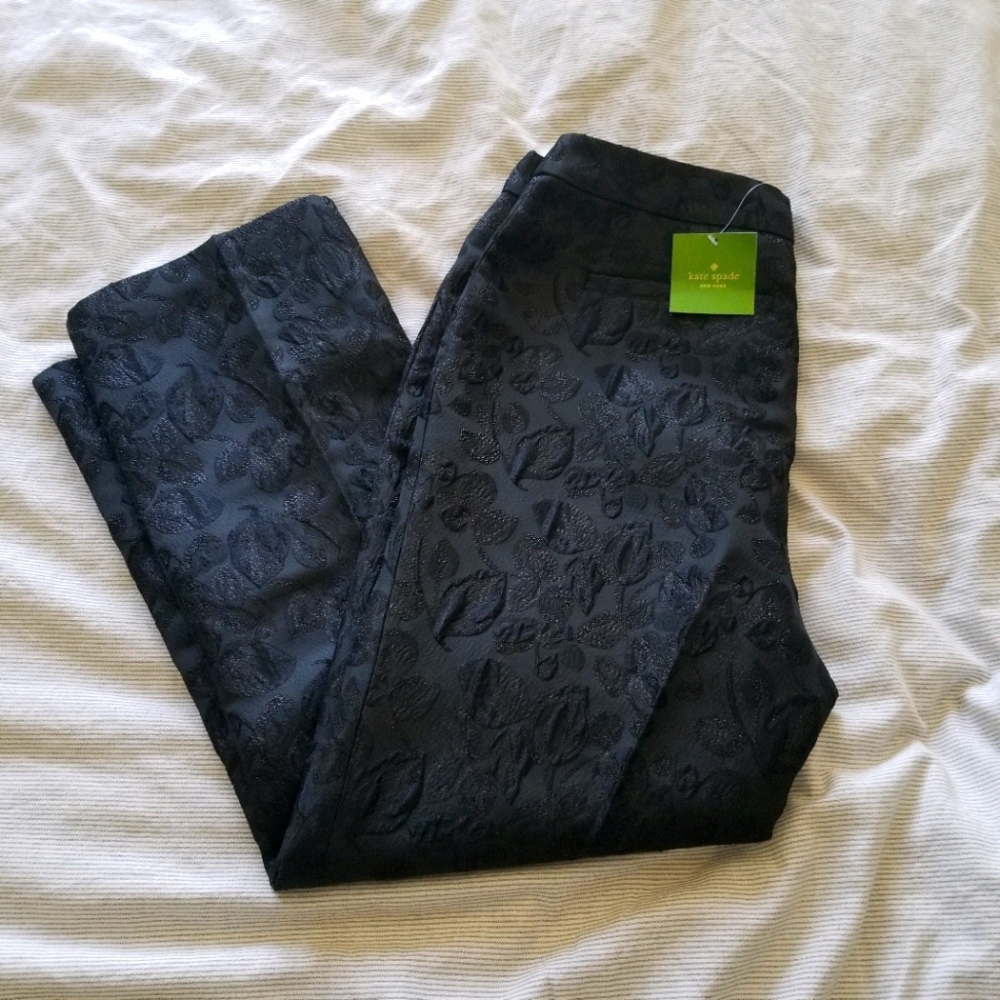 Kate Spade Metallic Jacquared Pants NWT